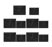 COHEALI Lot de 10 Pochettes de Classement Horizontales en Papier Kraft Noir Formats A4 et A5 Fermeture à Cordon Paquet de Rangement pour Dossiers et Documents Bureau et Organisation