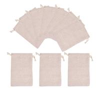 COHEALI Lot de 10 Sachets en Coton et Lin Beige Cordon de Serrage pour Épices et Thé, Paquet Réutilisables Sûrs Cuisine et Conservation Fraîcheur