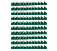 COHEALI Lot de 10 Sets de Sets de Bandes de Picots en Plastique Vert pour Clôture Anti-Pigeons et Anti-cambriolage, Barrière Anti-Escalade pour Toits et Antennes
