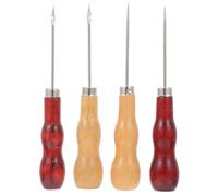 COHEALI Lot de 12 Poinçons à Gratter en Cuir Manches en Bois, Doubles et Droits, Outils de Couture Manuelle pour Cuir, Aiguilles à Coudre Polyvalentes pour Artisanat, Réparation