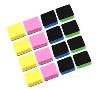 COHEALI Lot de 16 Effaceurs Carrés Magnétiques pour Tableau Blanc et Noir Gomme Effaçable à Sec en EVA Couleurs Vert Bleu Rose Jaune Fournitures Scolaires et Bureau Nettoyage en