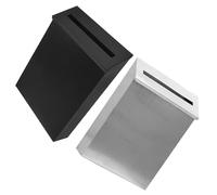 COHEALI Lot de 2 Boîtes aux Lettres Murales Extérieures en Fer Style Champêtre Couleurs Fer et Noir Boîte à Dons Suggestions pour Maison Bureau ou Terrasse Sécurisée et Solide Rangement