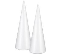 COHEALI Lot de 2 Cônes en Polystyrène Blanc 30 CM pour Artisanat du Cône Mousse Artisanale pour Bricolage et Décoration Ornement pour Projets Manuels Garçon et Filles et Activités