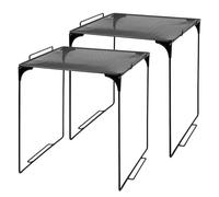 COHEALI Lot de 2 Étagères Pliables en Métal Ajouré 30x20 Cm avec Poignée, Organisateur sous Évier Solide, Rangement Empilable Cuisine et Casier de Bureau