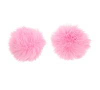 COHEALI Lot de 2 Housses de Micro en Peluche Rose, Manchon de Microphone Anti-vent en Laine Artificielle pour Bloquer la Salive et Réduire le Bruit du Vent