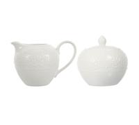 COHEALI Lot de 2 Pichets à Lait et Sucrier en Céramique Blanc, 300 Ml, Set Café pour Maison et Restaurant, Boîte à Café Pratique et Solide, Accessoire la Cuisine pour Service Crème