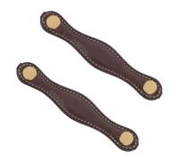 COHEALI Lot de 2 Poignées en Similicuir Pu Café, 96 Mm, Décoratives et Imperméables pour Tiroirs et Armoires, Adaptées la Cuisine, Salle de Bain et Chambre D’garçon et Filles,