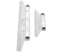 COHEALI Lot de 2 Règles à Roulettes Multifonctions en Plastique Transparent 15cm et 30cm Règle Parallèle et Outil de Mesure D'angle pour Dessin Technique, Architecture et Planification