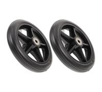 COHEALI Lot de 2 roues de fauteuil roulant de rechange noires en PVC et acier, résistantes à l'usure et silencieuses, pour fauteuil roulant et walker, distance entre axes 5 cm