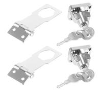 COHEALI Lot de 2 sets de Moraillons à Clé en Acier Inoxydable 3 Pouces Loquets de Sécurité pour Petites Portes et Armoires Serrure à Moraillon avec Clés Usage Intérieur et Extérieur