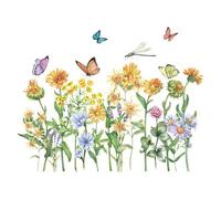 COHEALI Lot de 2 Stickers Muraux Décoratifs Insectes et Libellules en PVC Autocollants Muraux Fleurs 30X90 CM Autocollant Mural Élégant pour Chambre et Salon Décoration Murale Maison