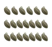 COHEALI Lot de 20 breloques en forme de ballon de rugby en alliage bronze pour fabrication de bijoux pour collier, bracelet, porte-clés, costume de cosplay
