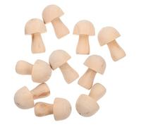 COHEALI Lot de 20 champignons en bois pour bricoler des poupées miniatures - Panier à champignons vides non peints - Corps humain en bois - Mini modèle de champignon - Graffiti -