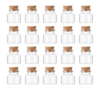 COHEALI Lot de 20 Petits Pots en Verre Bouchon en Liège 10ml Mini Bouteilles de Stockage pour Pétales de Fleurs et Sable Décoration Maison DIY
