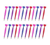 COHEALI Lot de 24 Stylos à Bille en Plastique Forme Cœur pour Bureau et École, Action Twist Stable, Encre Noire, pour Fête Saint-valentin Couleur Aléatoire