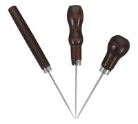 COHEALI Lot de 3 Poinçons pour Cuir avec Manche en Bois, Outil de Perforation Précis pour Travaux Manuels, Alène de Cordonnier Polyvalente pour Maroquinerie, Couture et Laçage