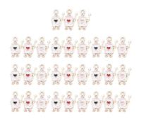 COHEALI Lot de 30 Breloques Pendentifs Suspendus Soldat Poker en Alliage Accessoires Porte-Clés Décoratifs Couleurs Noir Rouge Rose pour Fabrication de Bracelets et Bijoux DIY