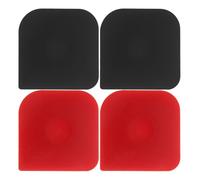 COHEALI Lot de 4 Grattoirs Polyvalents en Plastique Rouge et Noir Racloir à Pâte, Grattoir Alimentaire et Outil de Découpe Gâteau, Ustensile Cuisine Multifonction pour Nettoyage