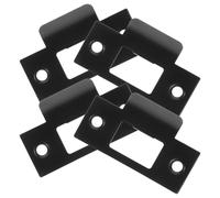 COHEALI Lot de 4 Plaques de Gâche à Pêne Dormant en Acier Inoxydable Protection Renforcée de Porte Bouchon de Trou Noir Compatible Portes Battantes Kit Sécurité Maison Quincaillerie