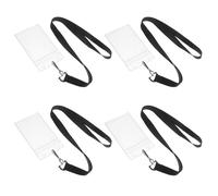 COHEALI Lot de 4 Porte-Cartes D’Identité Étanches Lanière Étui PVC Résistant Format pour Badge Nominatif Protection Sécurisée pour Cartes D’Identité et Badges Professionnels