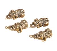 COHEALI Lot de 4 Porte-Clés Pendentifs en Laiton Pur Cuivre Créature Mythique Chinoise Porte-Clés Décoratif Petit Format Charme Feng Shui Amulette Accessoire Compact pour Clés et