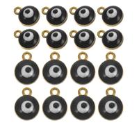 COHEALI Lot de 40 Pendentifs Evil Eye 7X9Mm en Alliage Noir Charms Multifonctions pour Bracelets Colliers et Boucles D’Oreilles DIY Accessoires Bijouterie Artisanale Décoration