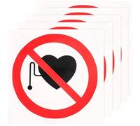 COHEALI Lot de 5 Autocollants D’Avertissement Interdiction Stimulateur Vinyle Rond Adhésif 100 MM Étanche et Résistant Signalisation Sécurité pour Hôpitaux et Lieux Publics