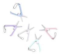 COHEALI Lot de 5 Ciseaux Portables en Acier Inoxydable Mini Pliables, Confortables et Sûrs pour Bureau, École et Loisirs Créatifs