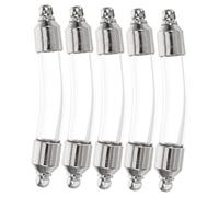 COHEALI Lot De 5 Pendentifs En Fiole En Verre Transparente 6 Mm Bouchon à Vis En Cuivre Blanc, Pour Bijoux Artisanaux, Présents Personnalisés, Décoration Romantique Et Événements Spéciaux