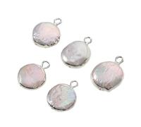 COHEALI Lot de 5 Pendentifs en Perles Naturelles D’Eau Douce Plaquées Or Rondes 10-18 MM Breloques pour Bracelets et Colliers Accessoires DIY pour Création de Bijoux Artisanaux