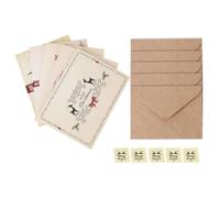 COHEALI Lot de 5 set de sets de Cartes Anciennes de Vœux de Noël Vintage Enveloppes en Papier Lisse Format Standard Assorties pour Fêtes de Noël et Occasions Festives
