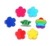 COHEALI Lot de 7 Clips en Acrylique Forme Fleur pour Bureau Cuisine, Clips de Fermeture Alimentaire Réutilisables et Décoratifs, Multifonctionnels pour Organiser et Sceller