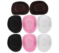 COHEALI Lot de 8 Mini Chapeaux de Cowboy en EVA pour Poupées Chapeaux de Cowgirl Décoratifs Multicolores pour Déguisement Décoration de Fête Western et Maison de Poupée