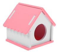 COHEALI Maisonnette pour Hamster et Petits Rongeurs, Cachette Rose Style Ferme, Bois Résistant aux Morsures, Confortable Nid pour Chinchillas, Cochon D’Inde et Hérissons, Accessoire Cage