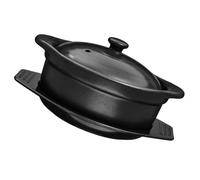 COHEALI Marmite Facile à Utiliser 1,26l en Céramique Noire avec Design Binaural Multifonction pour Ragoûts Soupes Maison