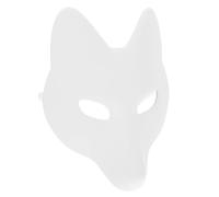 COHEALI Masque de Renard Blanc en Pu et Eva à Taille Unique, Masque Vierge Soi-même pour Cosplay, Fête de Mardi Gras ou Halloween