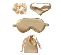 COHEALI Masque de Sommeil en Soie Artificielle Bandeau et Élastique, Kit Incluant Paquet de Rangement, pour Favoriser le Sommeil et Soulager la Fatigue Oculaire