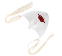 COHEALI Masque Mécanique Demi-visage Blanc pour Dames, en Plastique Léger et Confortable, pour Halloween et Cosplay, Style Futuriste Portable
