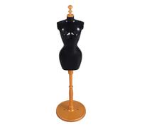 COHEALI Miniature Mannequin Torse Femme avec Base Noire et Or pour Couture Support Exposition Vêtements Poupée Forme Réaliste pour Vêtements de Poupées Filles Organiseur Gain de Place