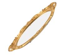 COHEALI Miroir de Maquillage de Table Miroir Orné Ovale Doré en Plastique Style Français Vintage Léger pour Chambre et Dressing