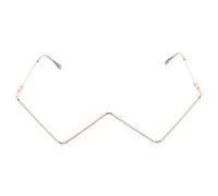 COHEALI Monture de Lunettes Décoration Léger et Chic sans Verres en Métal Doré Cadre V Élégant Style Années pour Cosplay et Fêtes, Lunettes Fantaisie Adulte