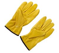 COHEALI Moufles de Travail Isolants en Cuir Jaune Résistants à L’Usure et Antidérapants Protection Thermique la Chaleur pour Hommes Usage Extérieur Professionnel en Conditions Froides