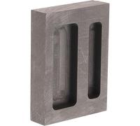 COHEALI Moule à Lingots en Graphite Noir 2 Trous Résistant aux Produits Chimiques pour Fonte de Métaux Non Ferreux et Or, Robuste pour Opérations de Coulée Expérimentales