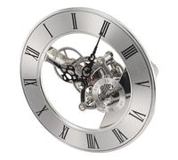 COHEALI Mouvement Horloge Quartz Rond Argenté Chiffres Romains, Mécanisme Transparent en Métal, Remplacement Facile pour Réparation Horloge de Table ou Kit Bricolage