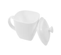COHEALI Mug en Bone China Blanc 501-600ml pour Latte et Boissons Chaudes | Résistant à Chaleur, Protège Poussière, Finition Blanche Lisse, Présent Anniversaire Mariage Noël