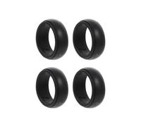COHEALI Noir Bague de Sport et Confortable en Silicone, 4 Pièces Flexible | Surface Lisse, Résistante à L'eau, pour Vélo et Entraînement, Bijou Discret, Maintien Souple
