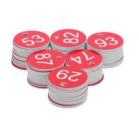 COHEALI Numéros de Table en Plastique Rouge et Blanc 1 à 100 - Étiquettes Numérotées Réutilisables Grand Format - Panneaux D’identification Résistants pour Organisation Événements, Bureau