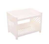 COHEALI Organisateur de comptoir en Plastique PP Blanc, étagère à épices Double Couche, Rangement Simple pour Cuisine avec Espace limité