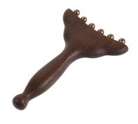 COHEALI Outil de Massage Facial Gua Sha en Bois et Laiton, Forme Queue de Poisson, Massage Doux pour Peau Sensible, pour Soins Quotidiens et Détente au Bureau