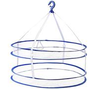 COHEALI Panier à Linge Suspendu Pliable en Maille et Fil d'acier Double Couche Crochet Anti-Vent pour Séchage de Pulls et Chaussettes en Intérieur Couleur Aléatoire